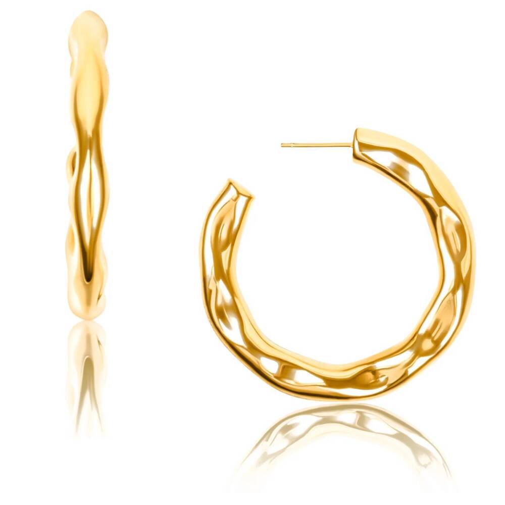 NEW ELLIE VAIL women's astrid hammered hoop earrings in gold